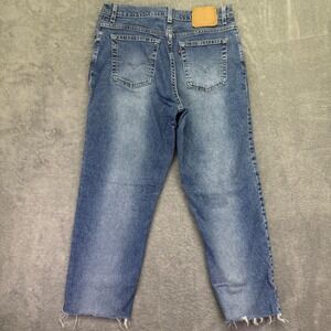 Levi's 550 Relaxed Fit Y2K Tapered Leg Jeans Women's Size 16M Blue Crop Raw‎ Hem